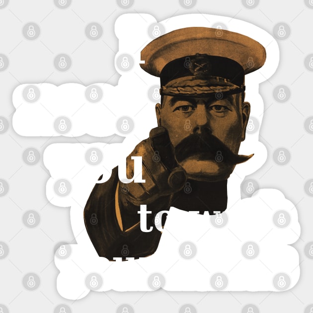 Lord Kitchener Needs You to Wash Your Hands Sticker by SolarCross